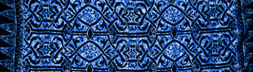 Short Abstract Tribal Swimsuit Cover-Up Sarong in Blue