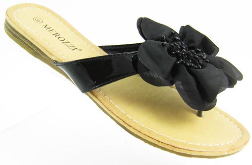 Black Floral Women's Sandal