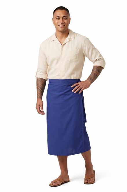 Mens Sulu Fijian Sarong in Blue