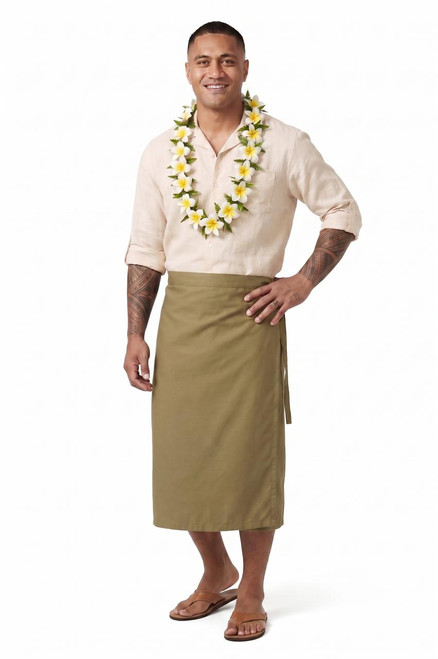 Mens Sulu Fijian Sarong in Khaki