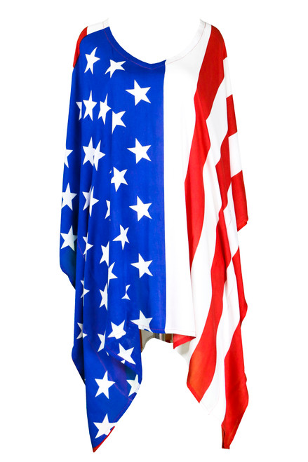 American Flag Poncho Beach Cover-up American Flag Poncho Beach Cover-up