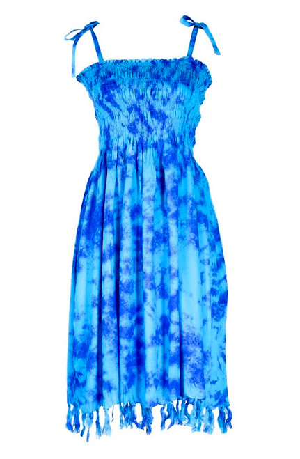 Sundress for girls with aqua pattern. Sundress for girls with aqua pattern.
