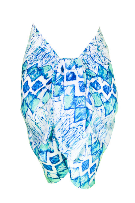 1 World Sarongs Diamond Abstract Motif in Mint Half Size