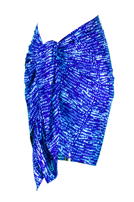 1 World Sarongs Dot Abstract Motif in Blue Half Size