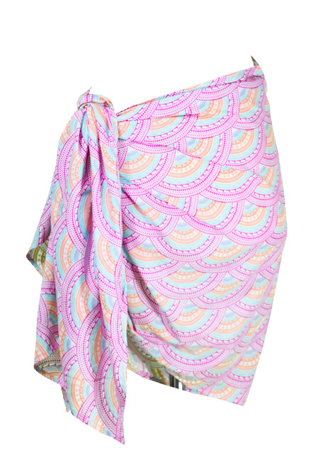 1 World Sarongs Kuato Circle Abstract Motif in Pink Half Size