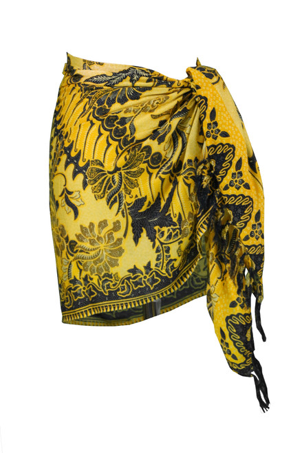 1 World Sarongs half/Mini Sarong in Traditional Motif Gold - Parang Rusak