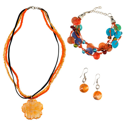 Jewelry Set in Orange