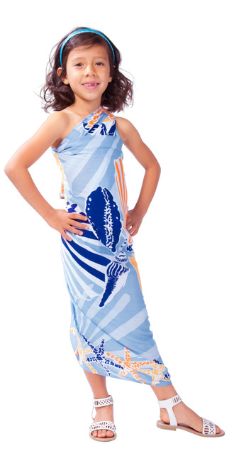 Kids Seashell Sarong in Grey - Fringeless Sarong Kids Seashell Sarong in Grey - Fringeless Sarong