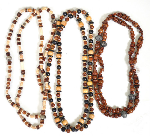 Extra Long Wood Necklace - Assorted