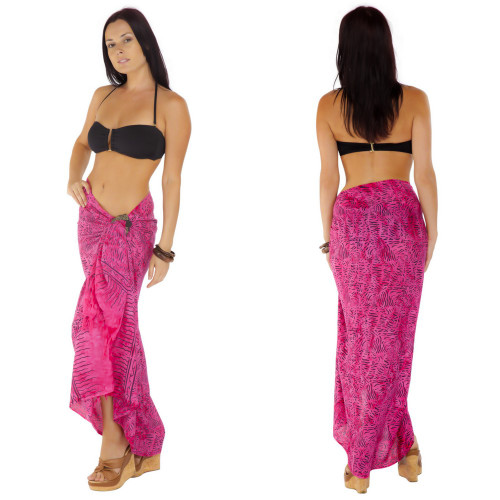 Abstract Sarong in Hot Pink-1624346003