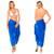 Blue Sarong w/ Triple Embroidery