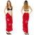 Red Sarong w/ Triple Embroidery