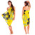 Floral Sarong "Bumblebee" Yellow and Black - Fringeless Sarong