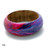 Abstract Painted Wood Bangle in Pink