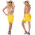 Hibiscus Flower Half Sarong in White / Yellow Fringeless