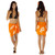 Hibiscus Half Sarong "Orange / White" Fringed
