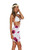 Hibiscus Half Sarong "Pink / White"
