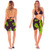 Hibiscus Half Sarong/Mini Sarong in Lime Green / Black