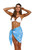 Big Hibiscus Floral Half Sarong in Light Blue