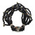 8 Row Beaded Bracelet with Metal in Black
