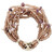 8 Row Beaded Bracelet with Metal in Clear/Brown
