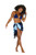 Tie Dye Half Sarong "Jungle Baby Blue"