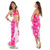 Triple Lei White Sarong in Pink/White