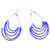 Beaded Hoop Earrings "Oval Drops" Royal Blue