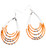 Beaded Hoop Earrings "Oval Drops" Tangerine