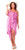 Plus Size Abstract Floral Leaf Sarong in Pink - Fringeless Sarong