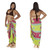 Plus Size Baliku Fringeless Sarong in Pink And Green