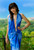 Sarong "Blue / Light Blue" Smoked PLUS SIZE - SECONDS
