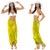 Seashell Sarong "Green w/ Multicolor"
