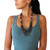 16 String Beaded and Shell Necklace in Brown