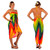 Tie Dye Sarong in Red and Green Zig Zag Chevron Print