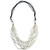 8 Beaded String Necklace with Metal Accents in White