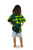 Shirt Casual Lavish Jungle Green and Black Button Down Short Sleeve Boys Beach Shirt