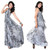 Womens Long Dress Coverup with Black/White Animal Print Design