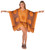 Abstract Tiki Poncho Cover-Up with V-Neck in Browns