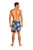 Mens Hibiscus Half Sarong in Royal Blue / Yellow