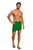 Sarong for Men, Solid Color Fringeless Sarong in Green Solid Half Short Mini Sarong