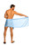 Sarong for Men, Solid Color Fringeless Sarong in Light Blue Solid Half Short Mini Sarong