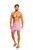 Sarong for Men, Solid Color Fringeless Sarong in Solid Pink Half Short Mini Sarong