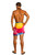 Mens Tie Dye Half/Mini Cover-Up Sarong in Diamond Rainbow