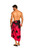 Sarong for Men Hibiscus Flower Cover-Up Sarong in Fuchsia and Black