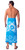 Hibiscus Mens Sarong in Turquoise / White