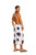 Sarong for Men Hibiscus Flower Beach Wrap Sarong in White/Blue