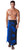 Hibiscus Mens Sarong in Blue On Black