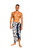 Mens Triple Lei Sarong in Navy Blue/White