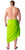 Lime Green Solid Mens Sarong PLUS SIZE - Fringeless Sarong